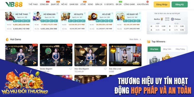 Thương hiệu uy tín hoạt động hợp pháp và an toàn
