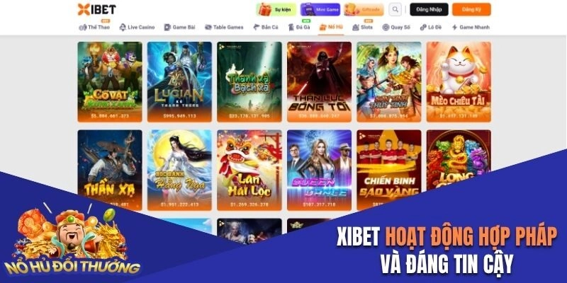 Xibet hoạt động hợp pháp và đáng tin cậy